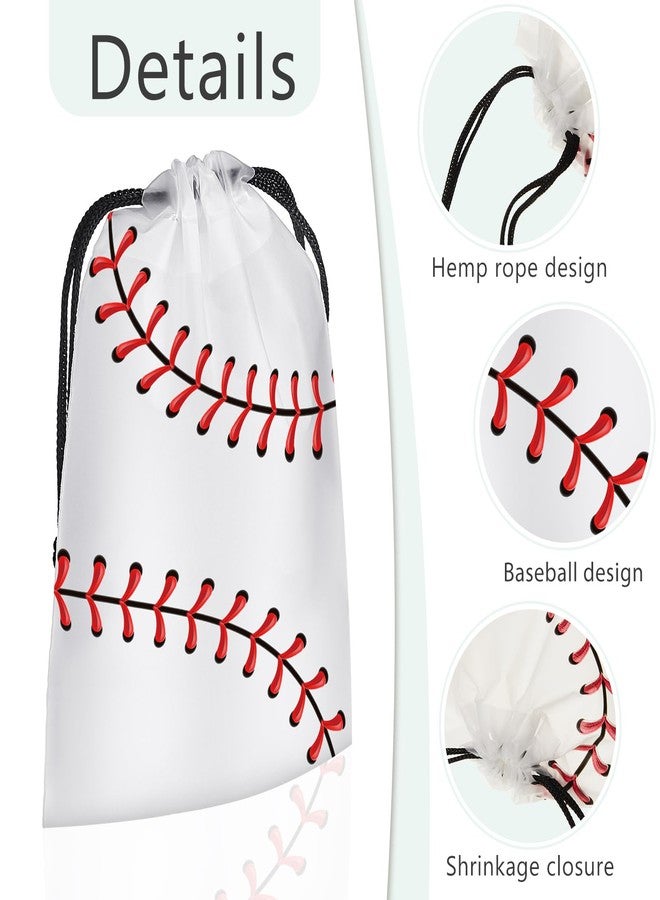 Flutesan 25 Pack Baseball Bag 6 x 8 Inch Plastic Party Favor Snack Bags Baseball Goodie Gift Storage for Kids Boys Birthday Sport Theme Party Supplies - Image 3